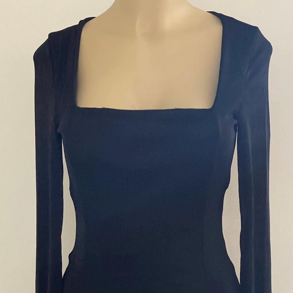 Popular 21 Women's Dress, Women's Square Neck Long Sleeve T-Shirt Mini Dress, S.